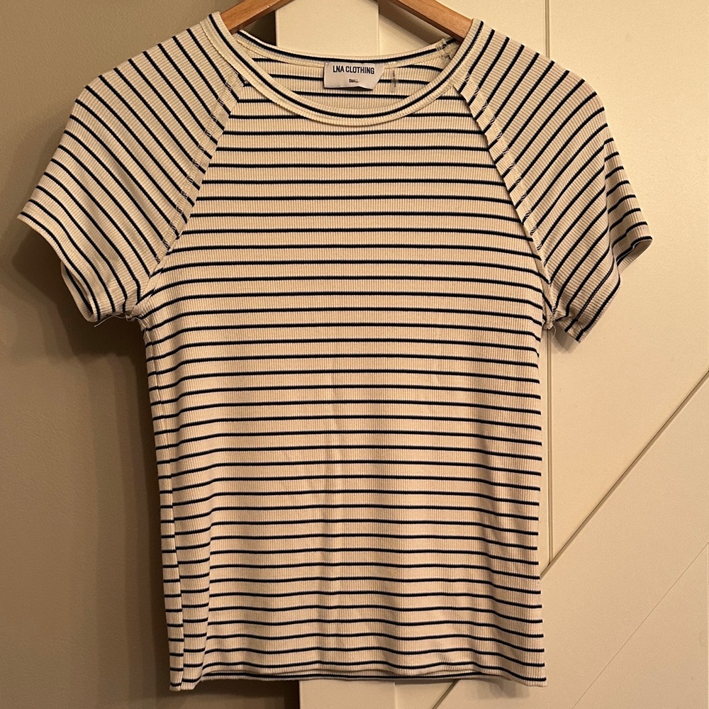 Women's Striped Top - Black and navy